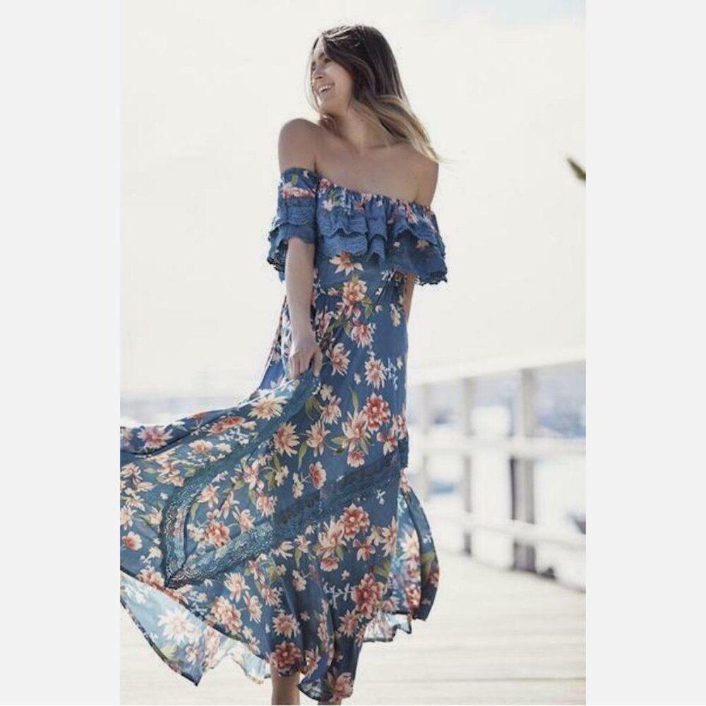 Jaase Tuscan Escape Positano Off The Shoulder Dress